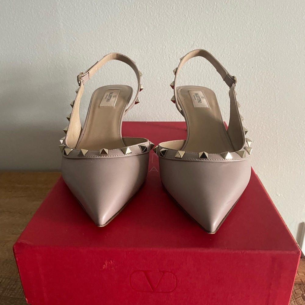 Rockstud Slingback Kitten Heels